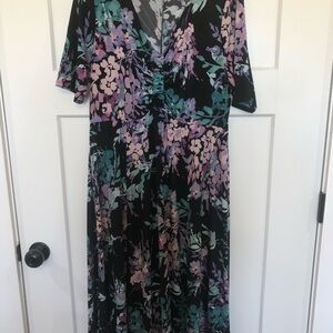 Torrid size 1 Floral Black Dress